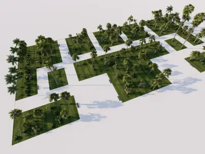 public park-Private Park Landscape 3D model