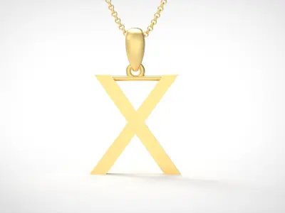 Model 627 Classic Initial Light X Letter 3D print model