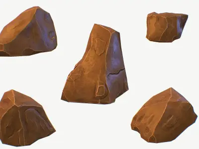 Cartoon Rock Pack Low-poly 3D model