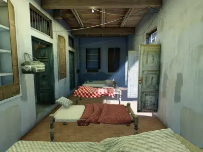 village House full Furnished Low-poly 3D model