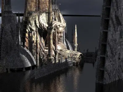 Alien Holy Temples Kit bash 5 3D model