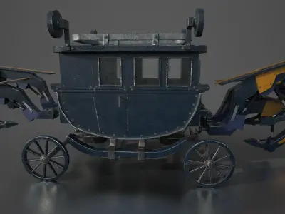 Carriage with Mechanical Legs Low-poly 3D model