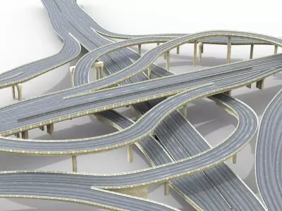 Flyover Road Bridge 3D model