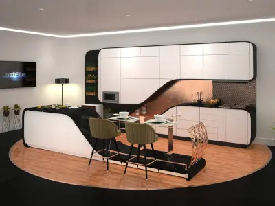 Conceptual Curve Kitchen  3D model