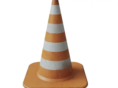 Traffic Cone Free low-poly 3D model 11