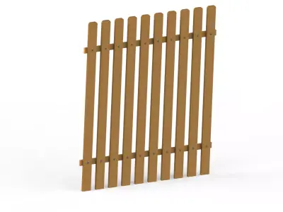 Modular Wooden Fence Collection  3D model