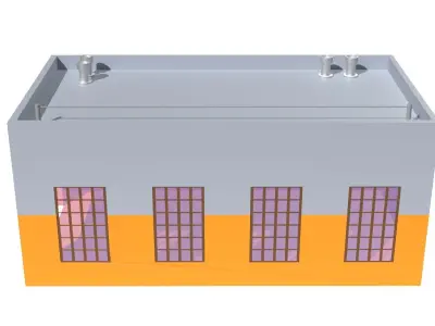 Factory Building B Low-poly 3D model