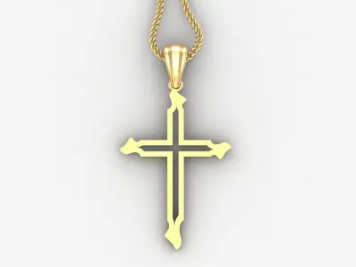 High Cross Pendant Light Gold 18K 4CP056 3D print model