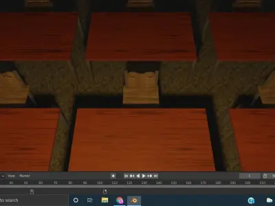 Thematic Lighting Classroom Scene in blender Free 3D model