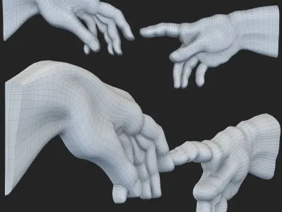 Creation of Adam by Michelangelo  3D model