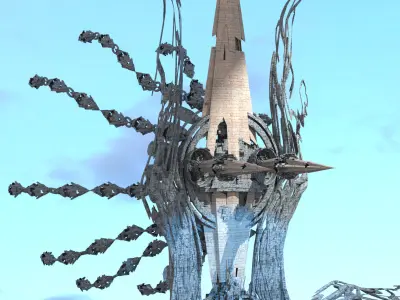 interstellar Sci fi pharaoh Archway  Low-poly 3D model