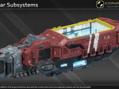 Scifi Mobile Shipyard Class III Low-poly 3D model