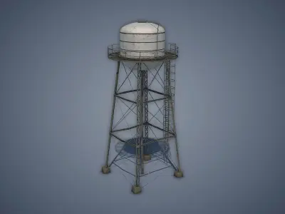 Water Tower Low-poly 3D model