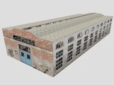 Old Warehouse interior and exterior 4 3D model