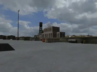 Country landscape Low-poly 3D model