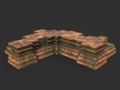 Low poly Terracotta Construction Pack 190923 Low-poly 3D model