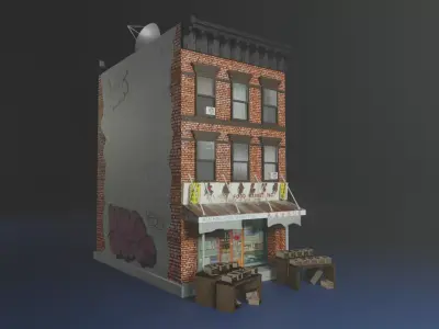 chinatown building model  Low-poly 3D model