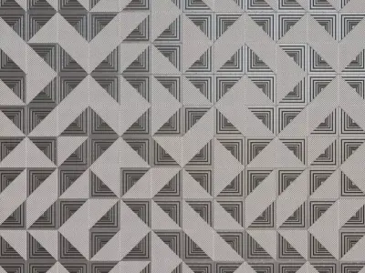 Modern Perforated and Recessed Geometric Triangle Tiles PBR  Texture