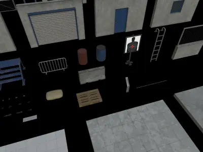 Lowpoly FPS Modular Map Kit Low-poly 3D model