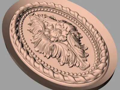 Door decorative flower 3D STL model used for CNC router E005 3D model