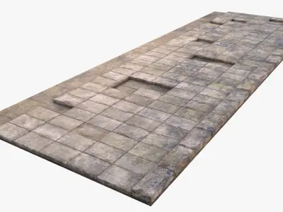 Floor0002 stone wall Low-poly 3D model