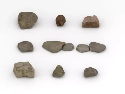 Realistic rock texture pack Low-poly 3D model