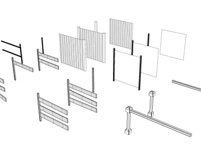 Fence Pack Low-poly 3D model get