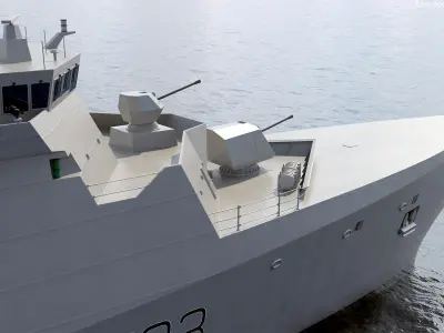  Frigate Type 31 with Military Helicopter 