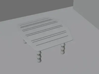 Table wooden with light shining Free 3D model