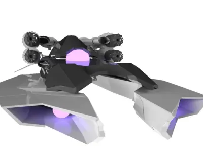 Spaceship Chaser 3D Spaceship Sci-Fi Game Model 3D 3D model