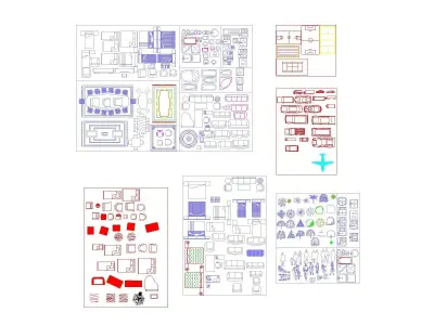 AutoCAD 2D DWG blocks templates drawings 3D model