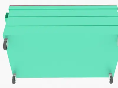 Dumpster trash can on wheels Low-poly 3D model