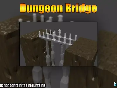 Dungeon Bridge Low-poly 3D model