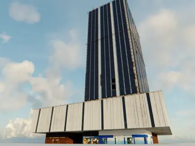 Piraeus Tower Low-poly 3D model