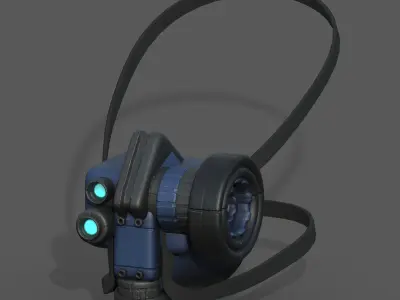 Gas mask scifi futuristic military combat  Low-poly 3D model