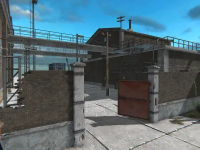 Old Factory pack with interior Low-poly 3D model