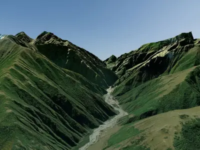 Mountain landscape Upper and Lower Lars 3D model