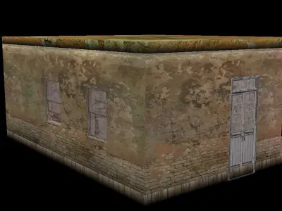 dirty room bedroom low poly Low-poly 3D model