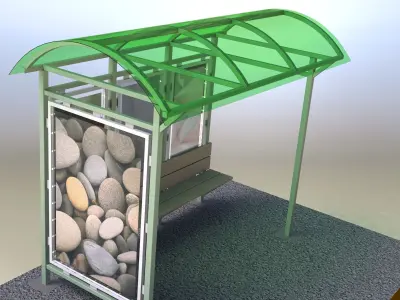 Bus stop v2 3D model