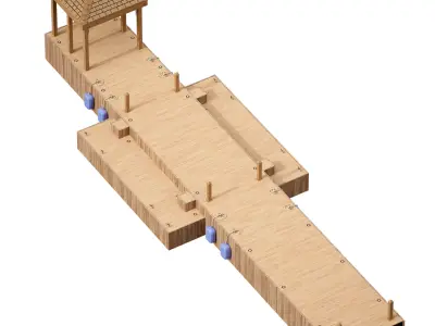 Wooden Pier 3D model