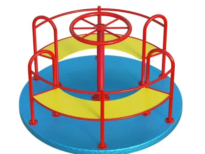 Playground Merry Go Roundabout Low-poly 3D model