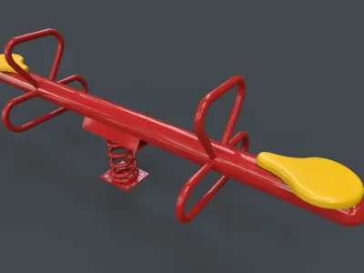 PBR Modular Outdoor See Saw Playground A Low-poly 3D model