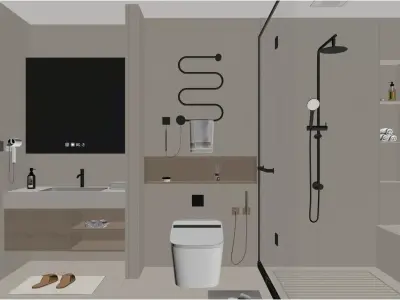 Modern Minimalist Bathroom 3D model