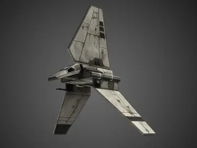Imperial Shuttle Low-poly 3D model