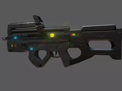Sci - fi PUBG PBR Gun game ready asset Low-poly 3D model