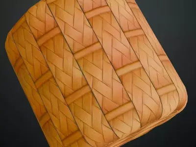 Light Oak Basket Weave Wood Panel PBR Seamless Texture
