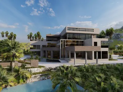 Casa Scene-villa-modern house 3D model