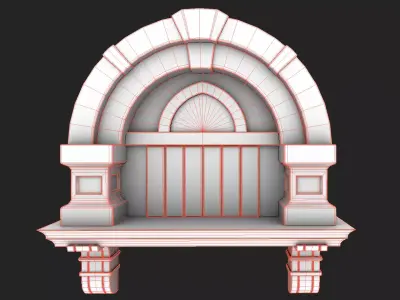 Stylized Medieval Window Game-Ready Low Poly PBR Low-poly 3D model