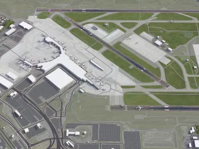 Montreal - Pierre Elliott Trudeau Airport Low-poly 3D model