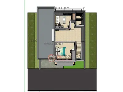 House 10x13m code 416- Sketchup 3D model
